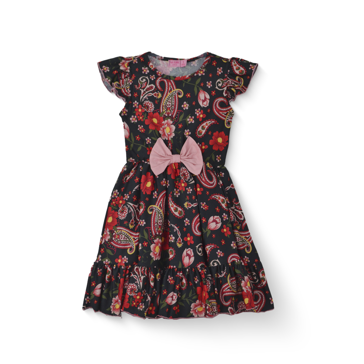Vestido con Moño Tulipanes Niña Bebé Flory VEBB0118