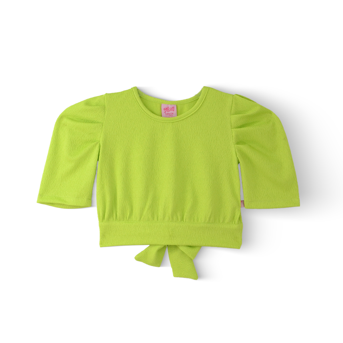 Blusa manga drapeada con moño trasera Niña Flory BLNI0065