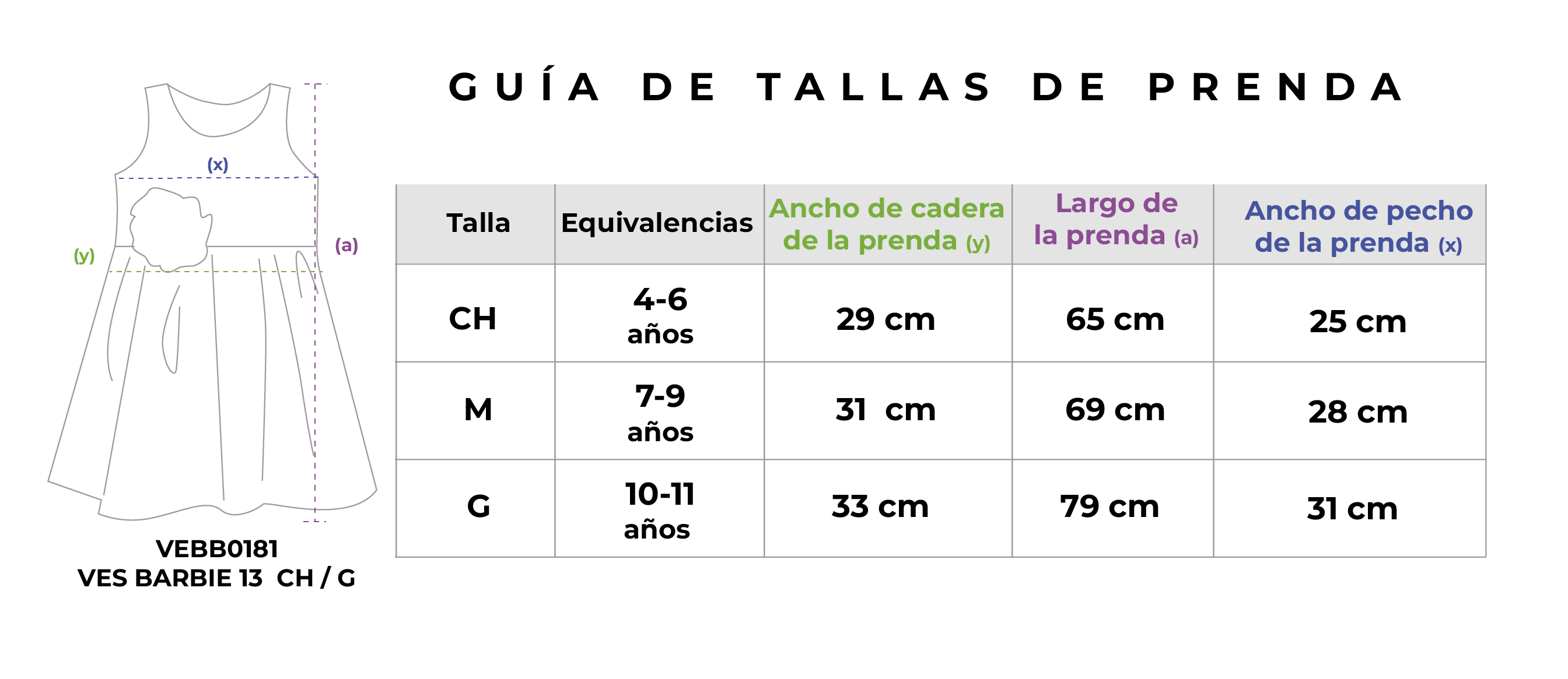 Vestido con moño y botones para Niña VENI0181