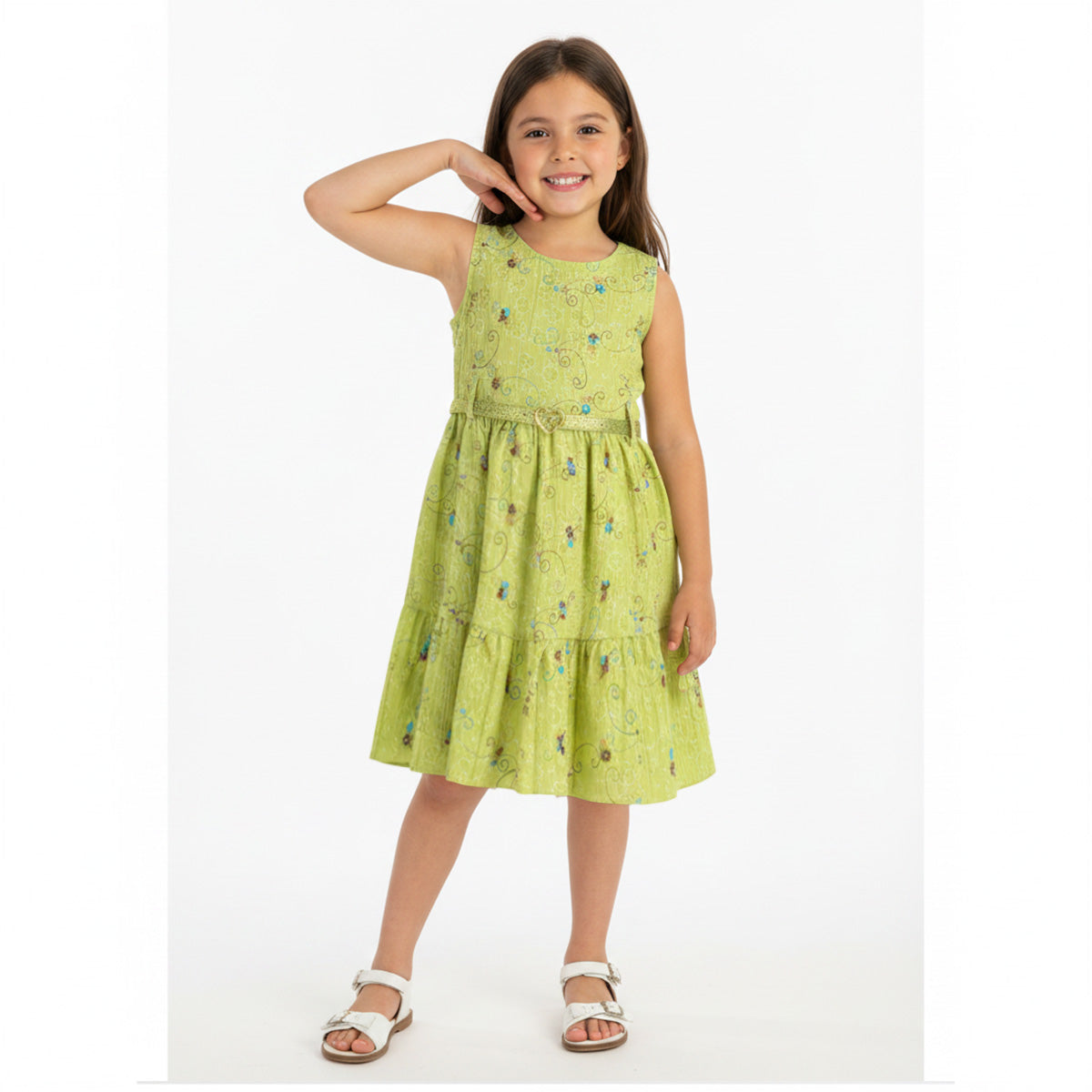 Vestido sin mangas con cinturón | VENI0215B | tallas ch-m-gr