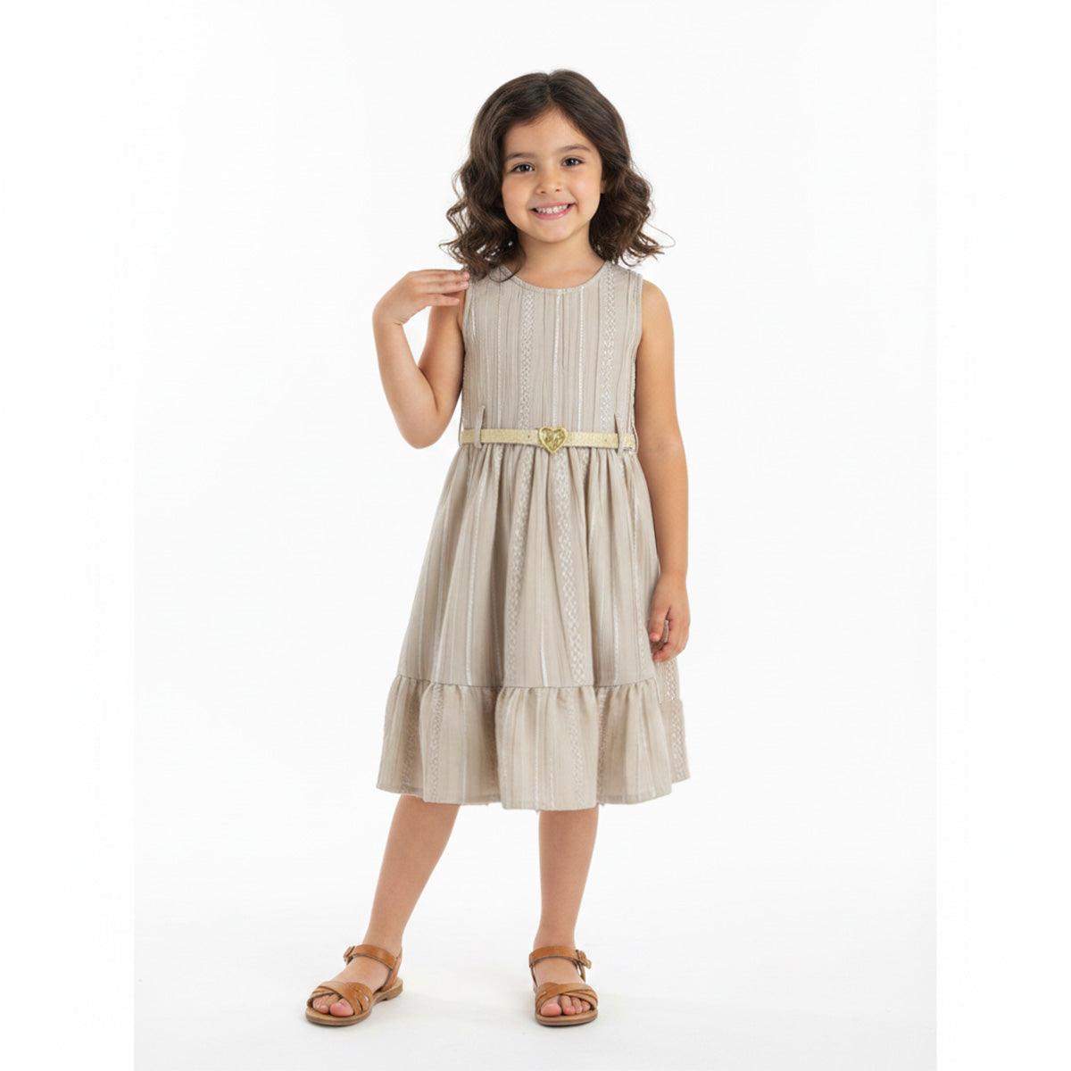 Vestido sin mangas con cinturón | VENI0215D | tallas ch-m-gr