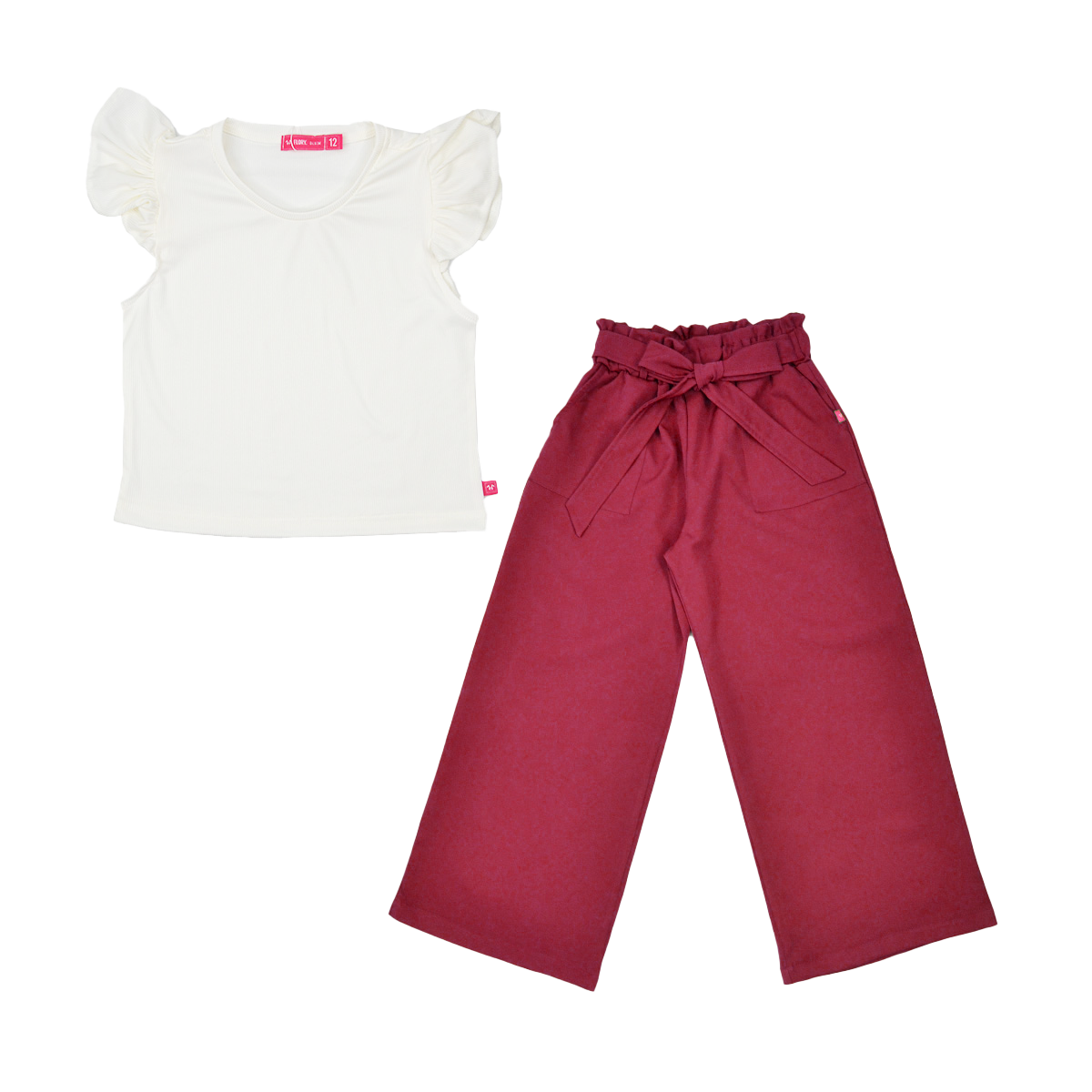 Conjunto blusa pantalón con moño juvenil FLORY COJU0002