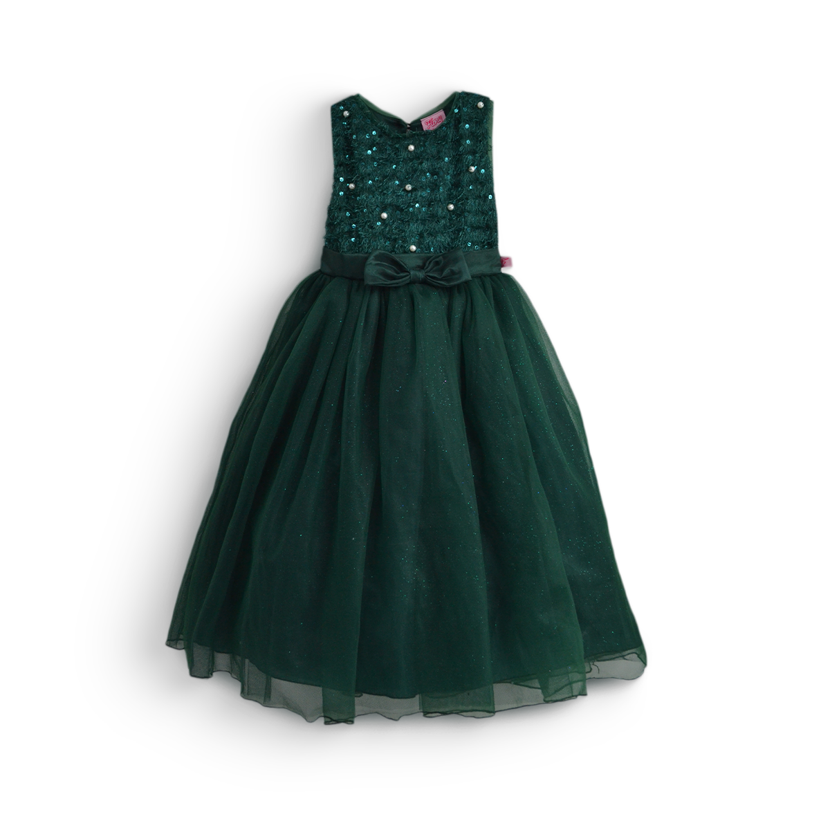 Vestido largo de lentejuelas con perlas para Niña Flory VENI0195