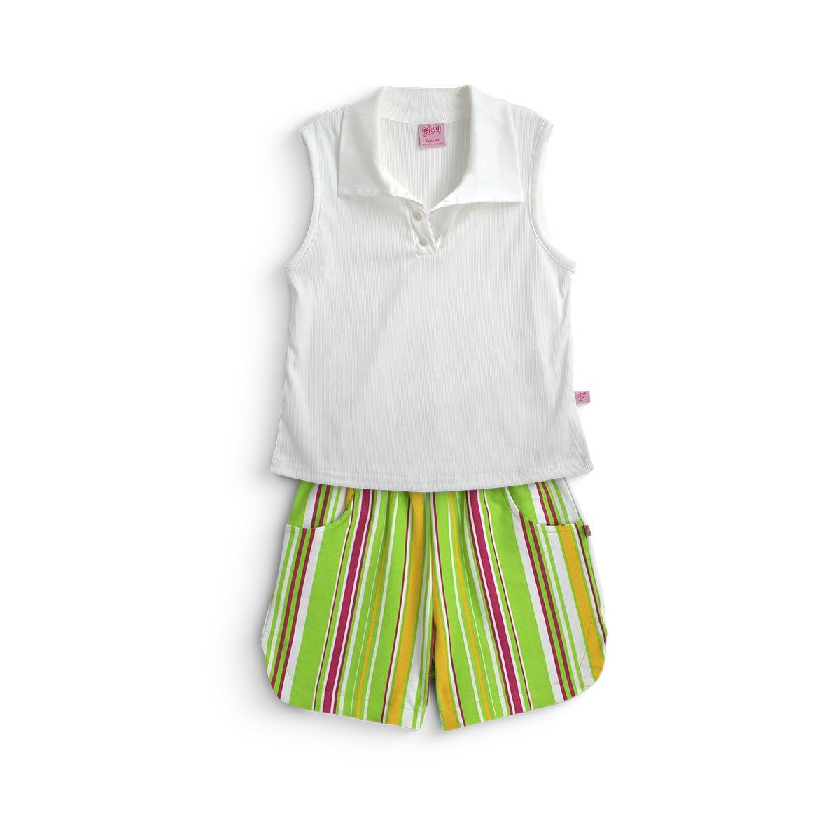 Conjunto de short rayado con blusa • ACAPULCO 1 • tallas 12-14-16  • COJU0006