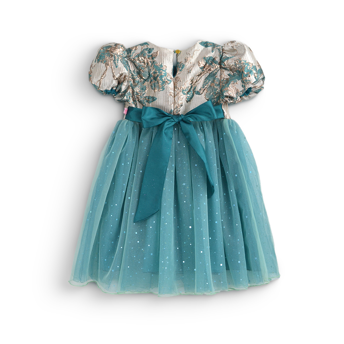 Vestido manga abullonada con Flor | VEBB0139 | tallas 1-2-3