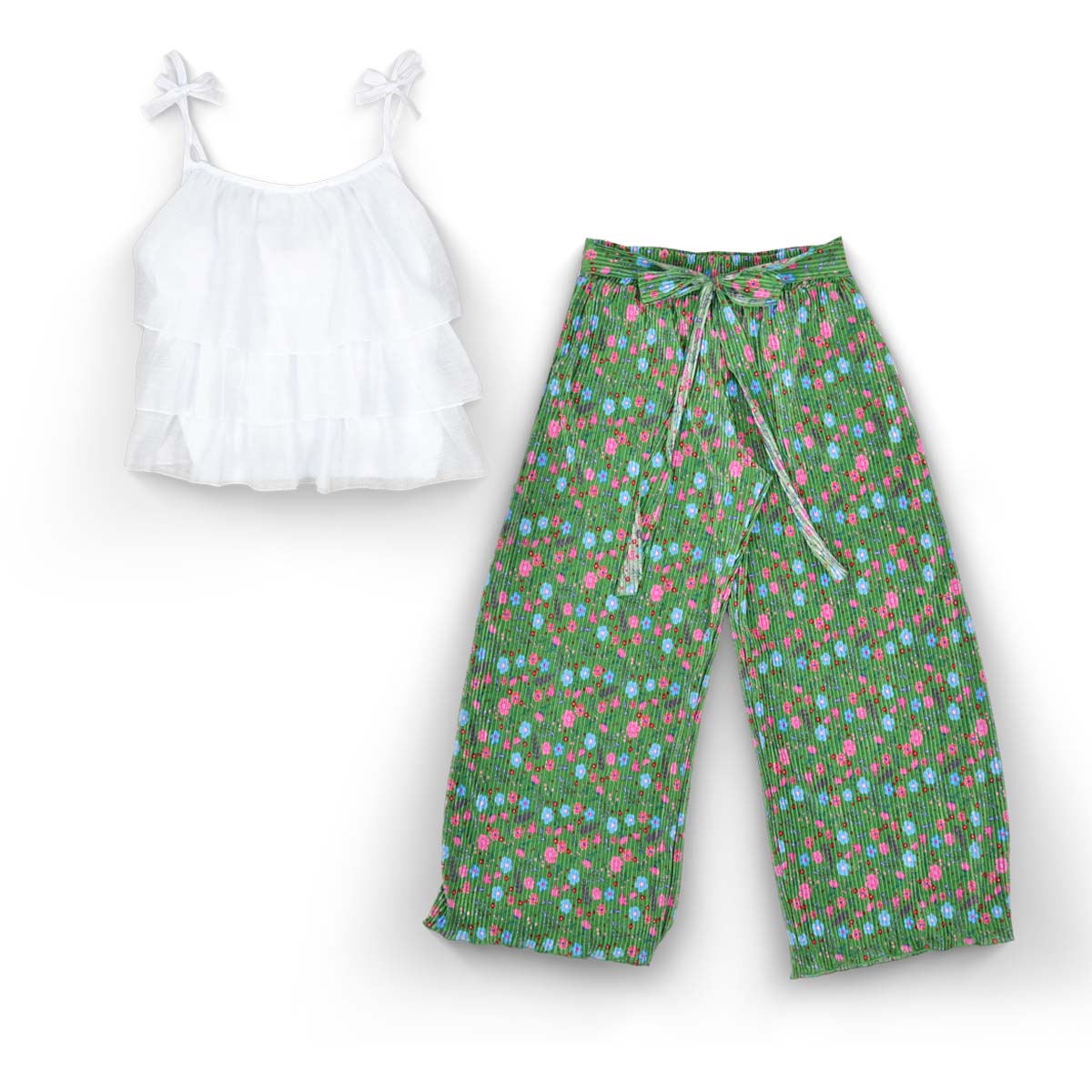 Conjunto blusa pantalón estampado de flores juvenil FLORY COJU0003