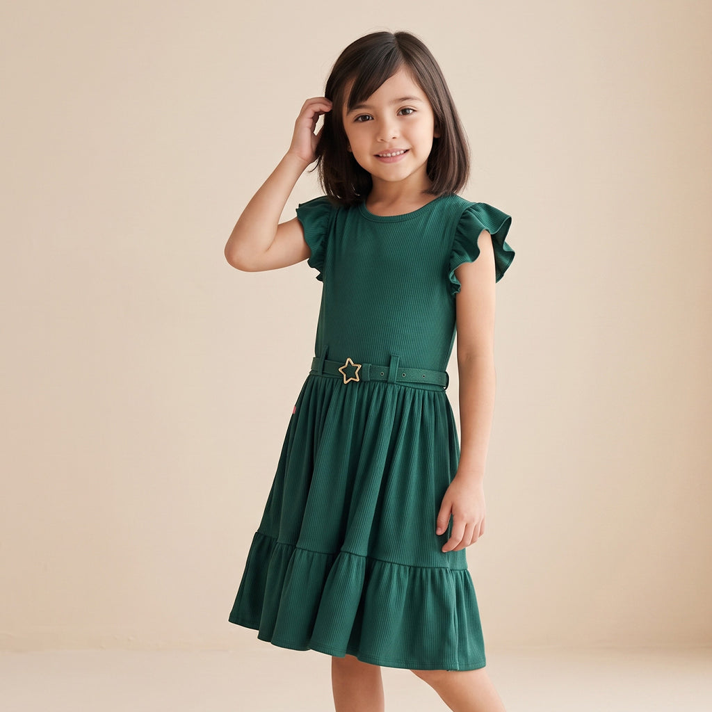Vestido con cinturón y olanes • tallas ch-m-g • Natali 5