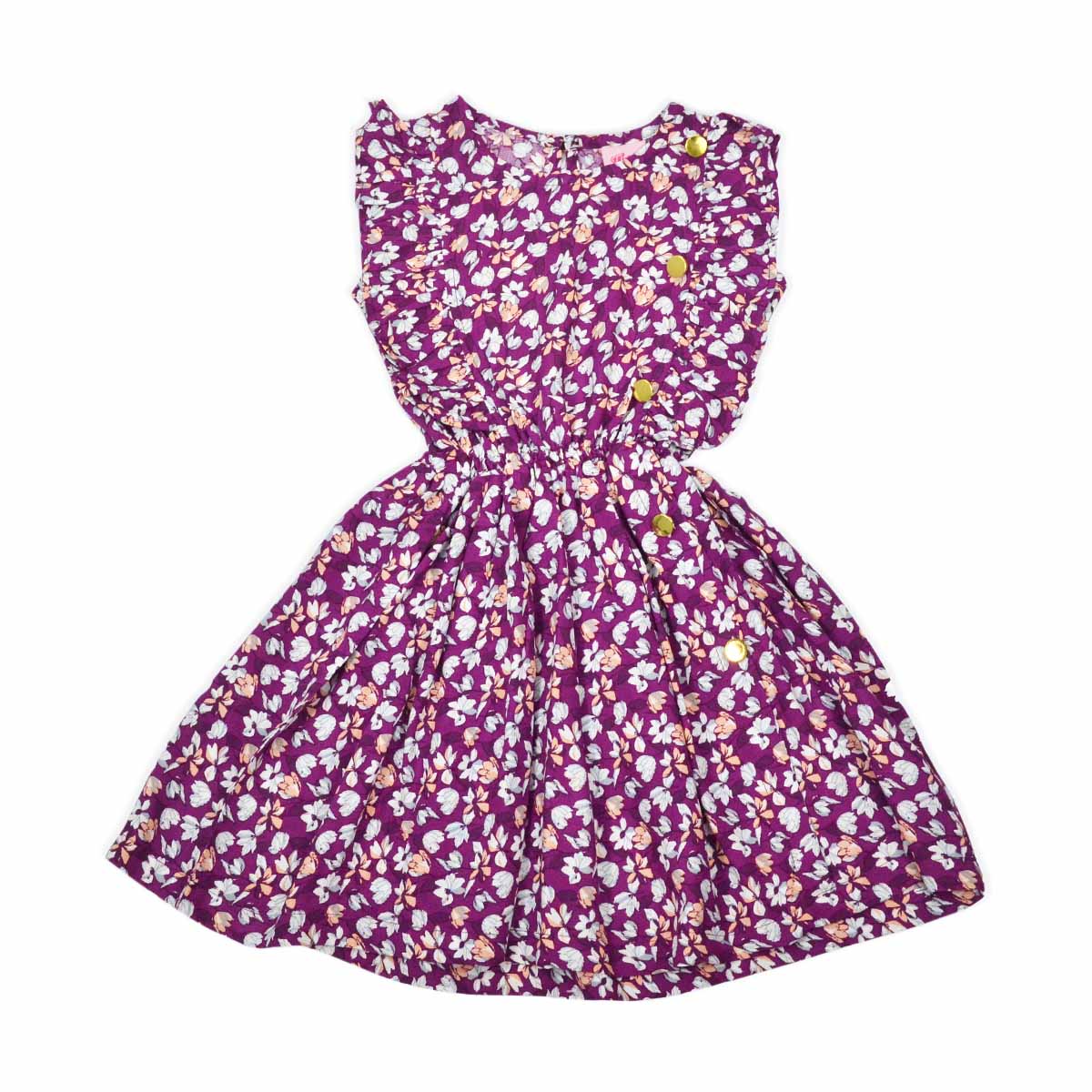 Vestido estampado de flores con botones niña FLORY VENI0135