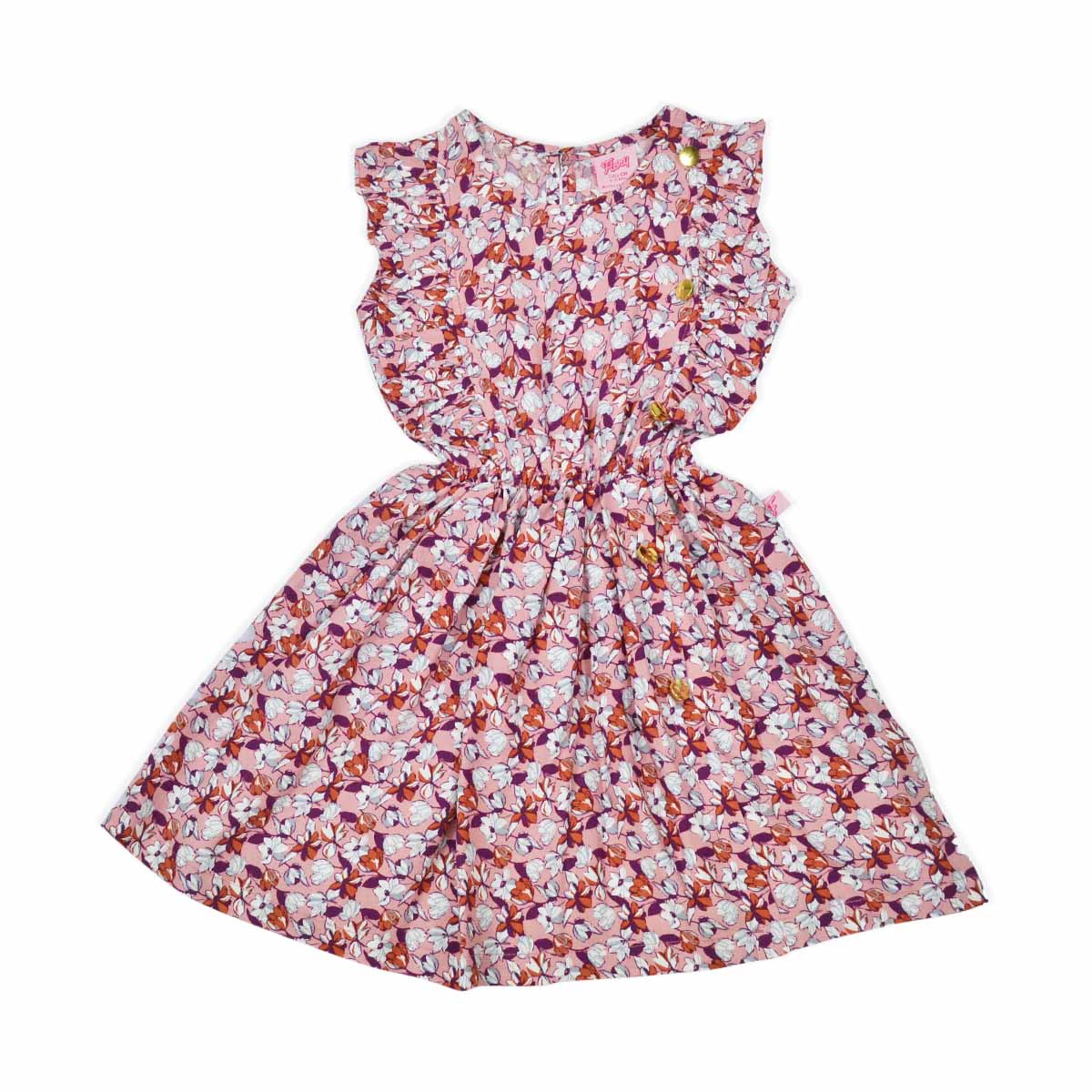 Vestido estampado de flores con botones niña FLORY VENI0135