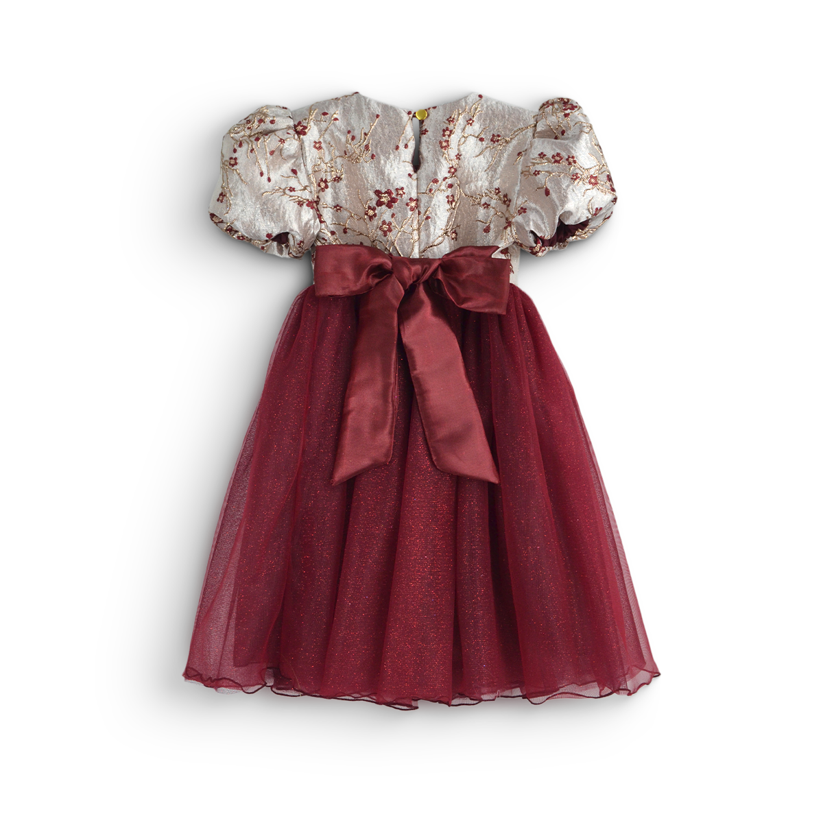 Vestido manga abullonada con Flor | VEBB0139 | tallas 1-2-3