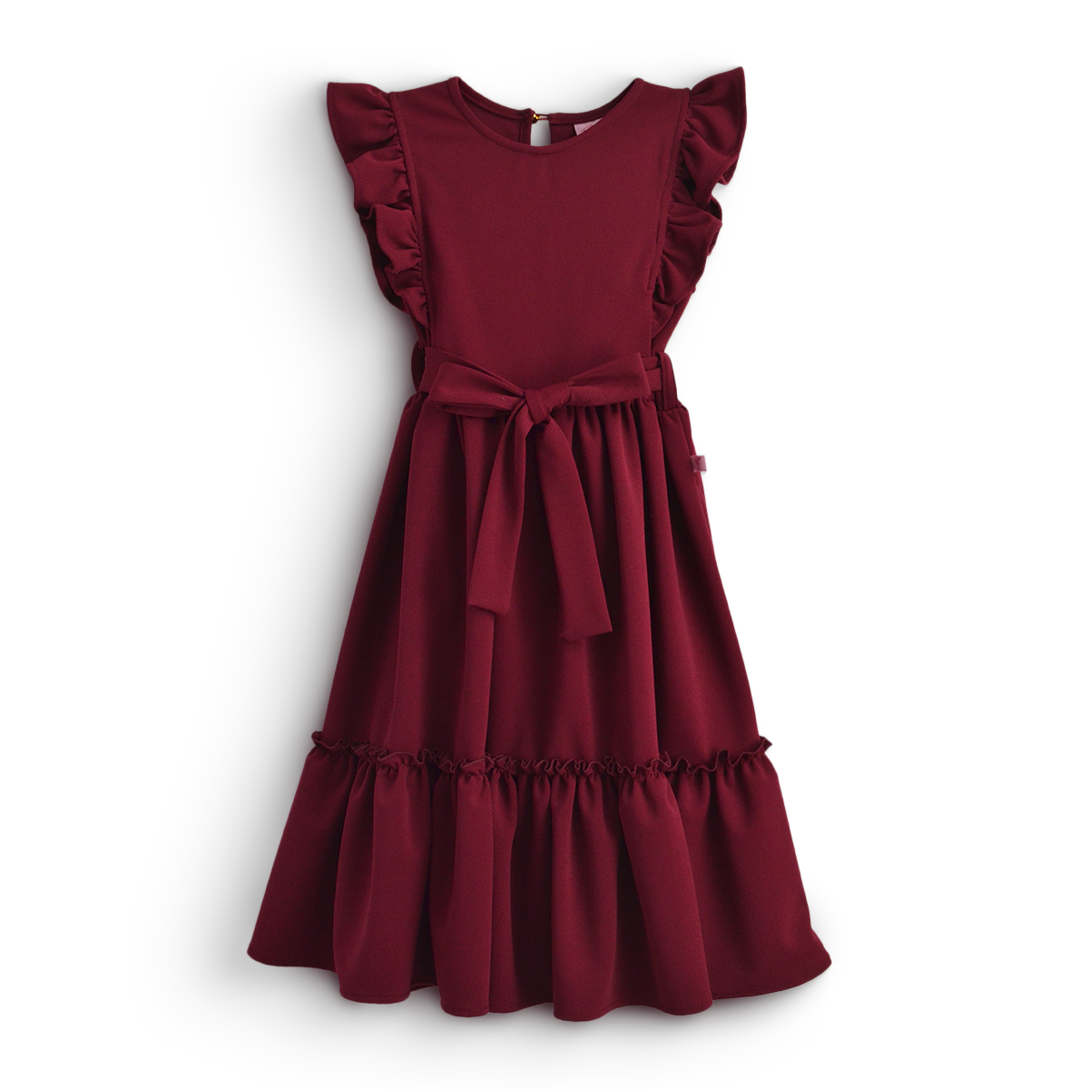 Vestido con olanes y moño en cintura | VENI0204 | tallas ch-m-gr-xg