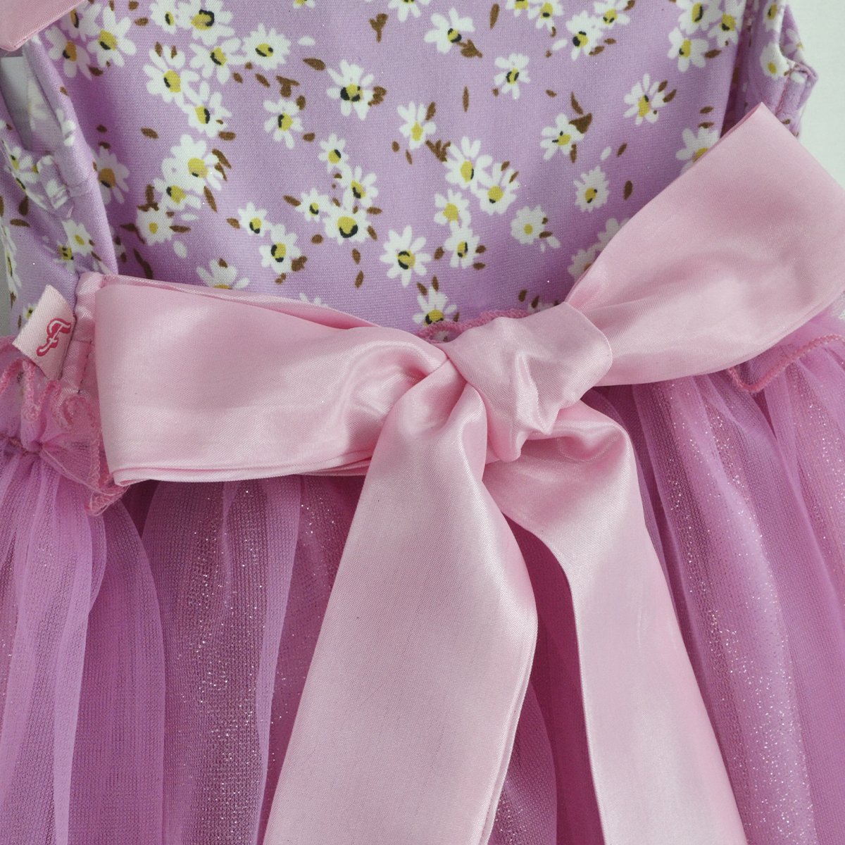 Vestido de fiesta floreado con falda de tul glitter | VEBB0141A | tallas 1-2-3