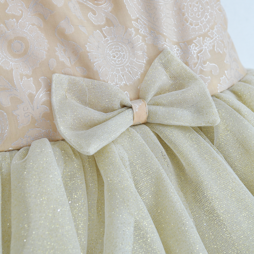 Vestido de satin floreado con moños  •  1 a 3 años  • Elena 4