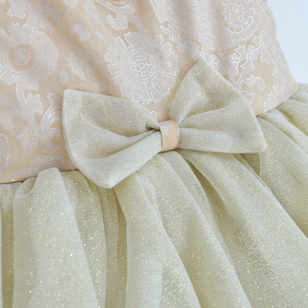 Vestido de satin floreado con moños  •  1 a 3 años  • Elena 4