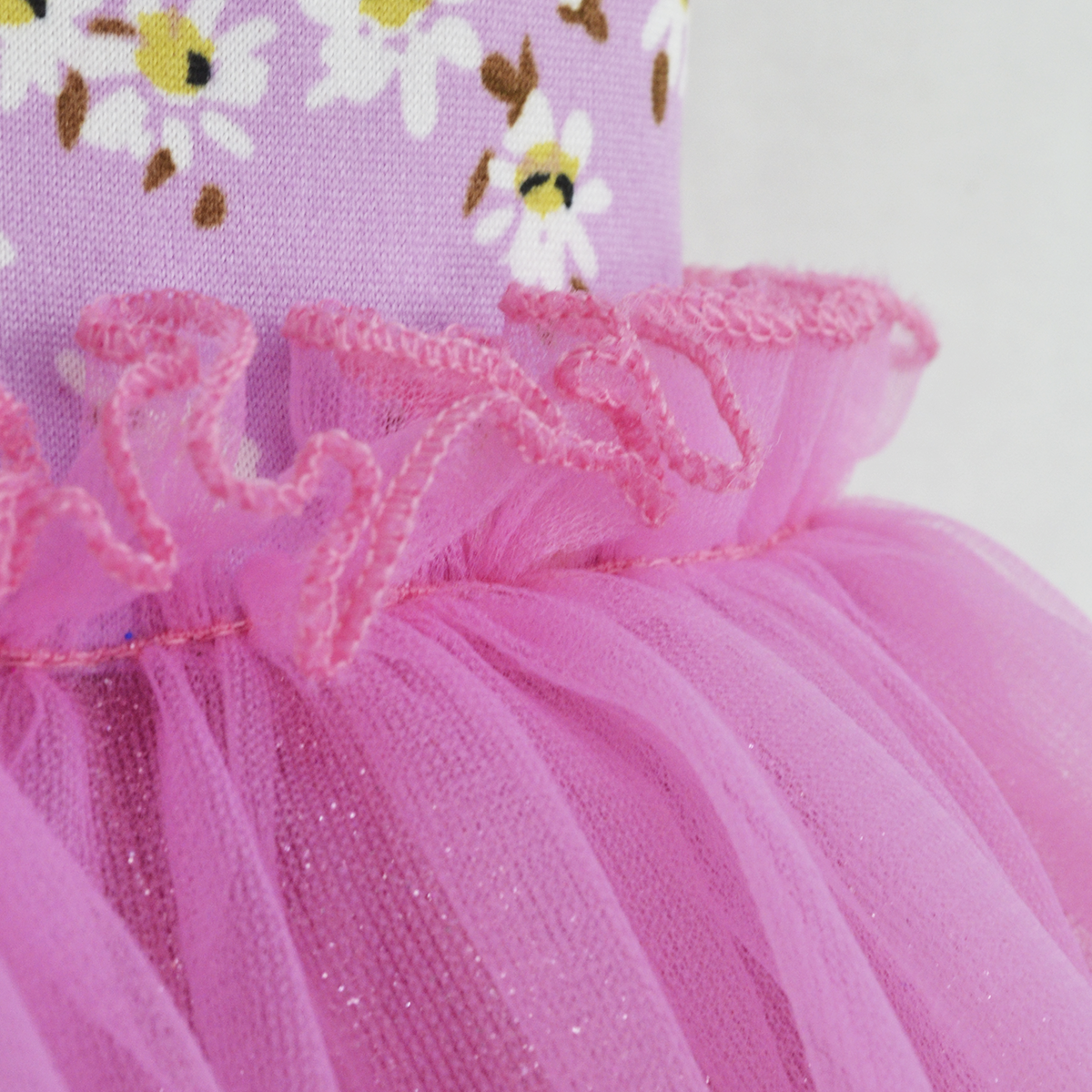 Vestido de fiesta floreado con falda de tul glitter | VEBB0141A | tallas 1-2-3