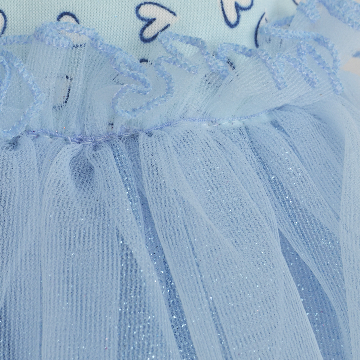 Vestido de fiesta estampado de corazones con falda de tul glitter | VEBB0141C | tallas 1-2-3