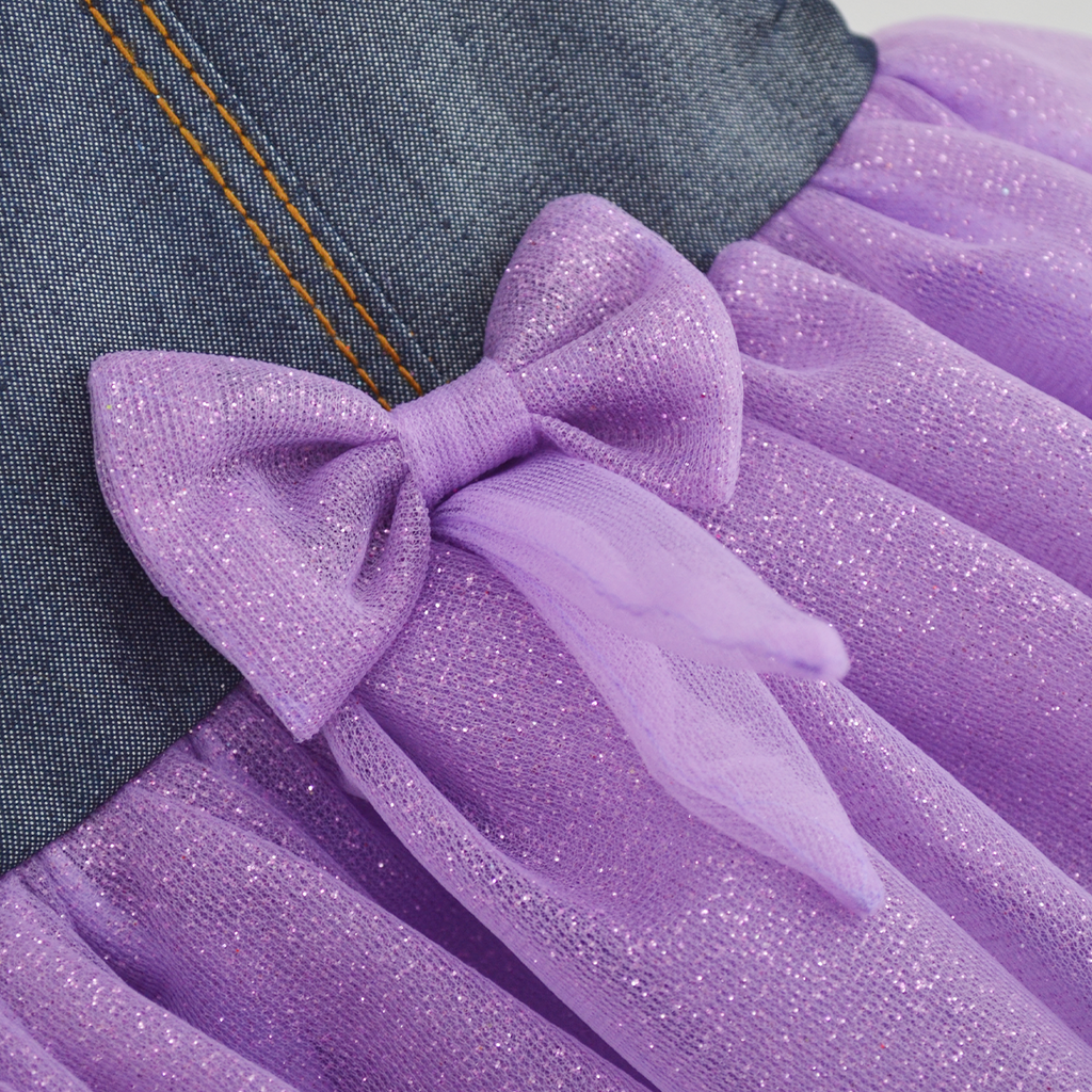 Vestido de mezclilla con carteras y tul • 1 a 3 años • Saori 3