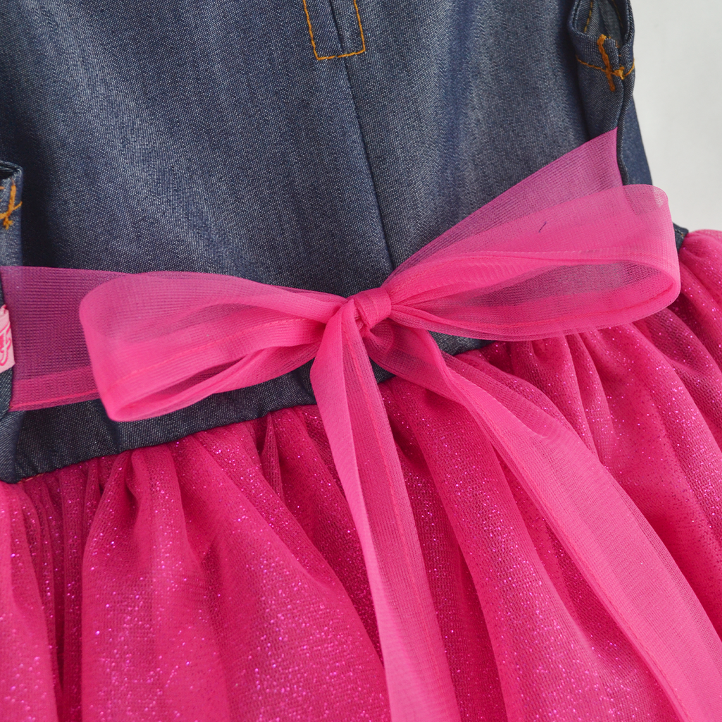 Vestido de mezclilla con carteras y tul • 1 a 3 años • Saori 3