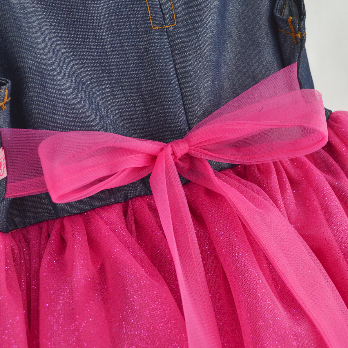 Vestido de mezclilla con carteras y tul • 1 a 3 años • Saori 3