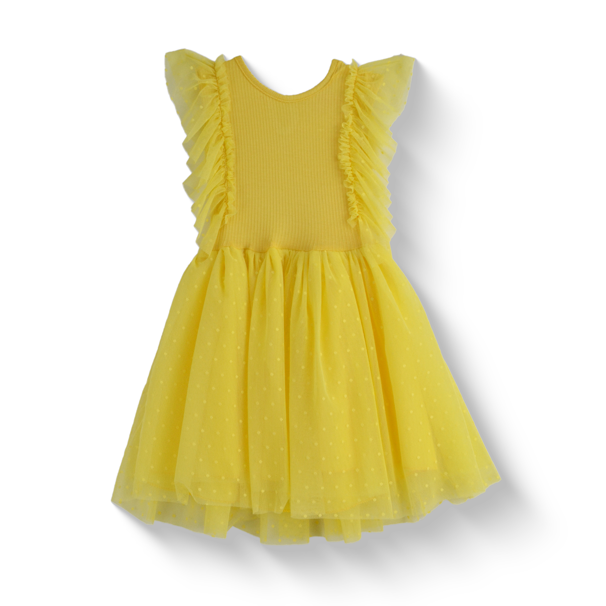Vestido con olanes y falda tul | VEBB0142D | tallas 1-2-3