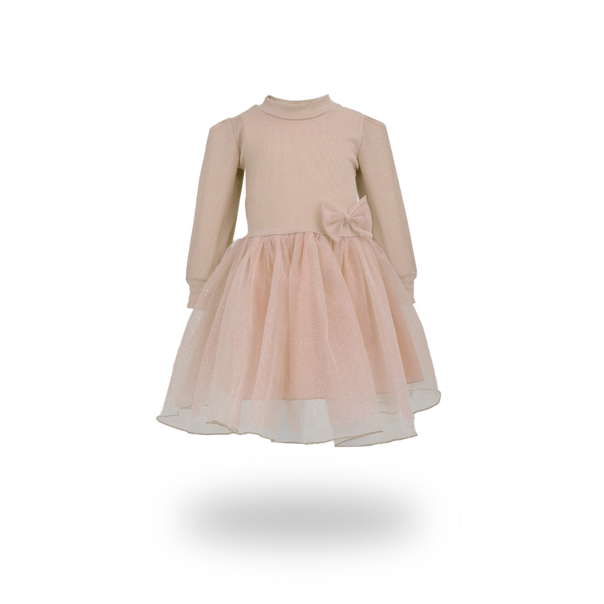 Vestido de manga larga con falda de brillos bebé Flory VEBB0110