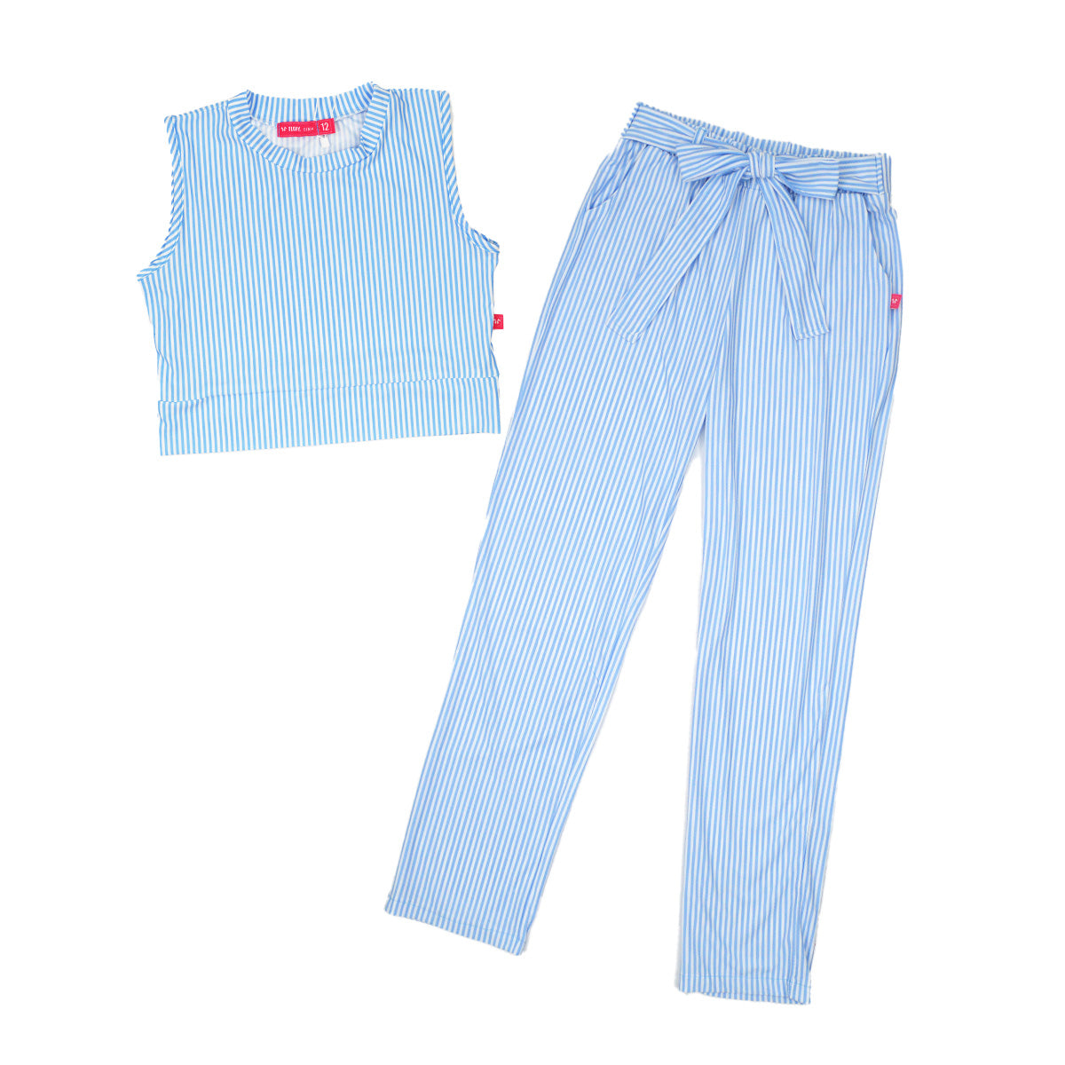 Conjunto blusa pantalón estampado de rayas juvenil FLORY COJU0001