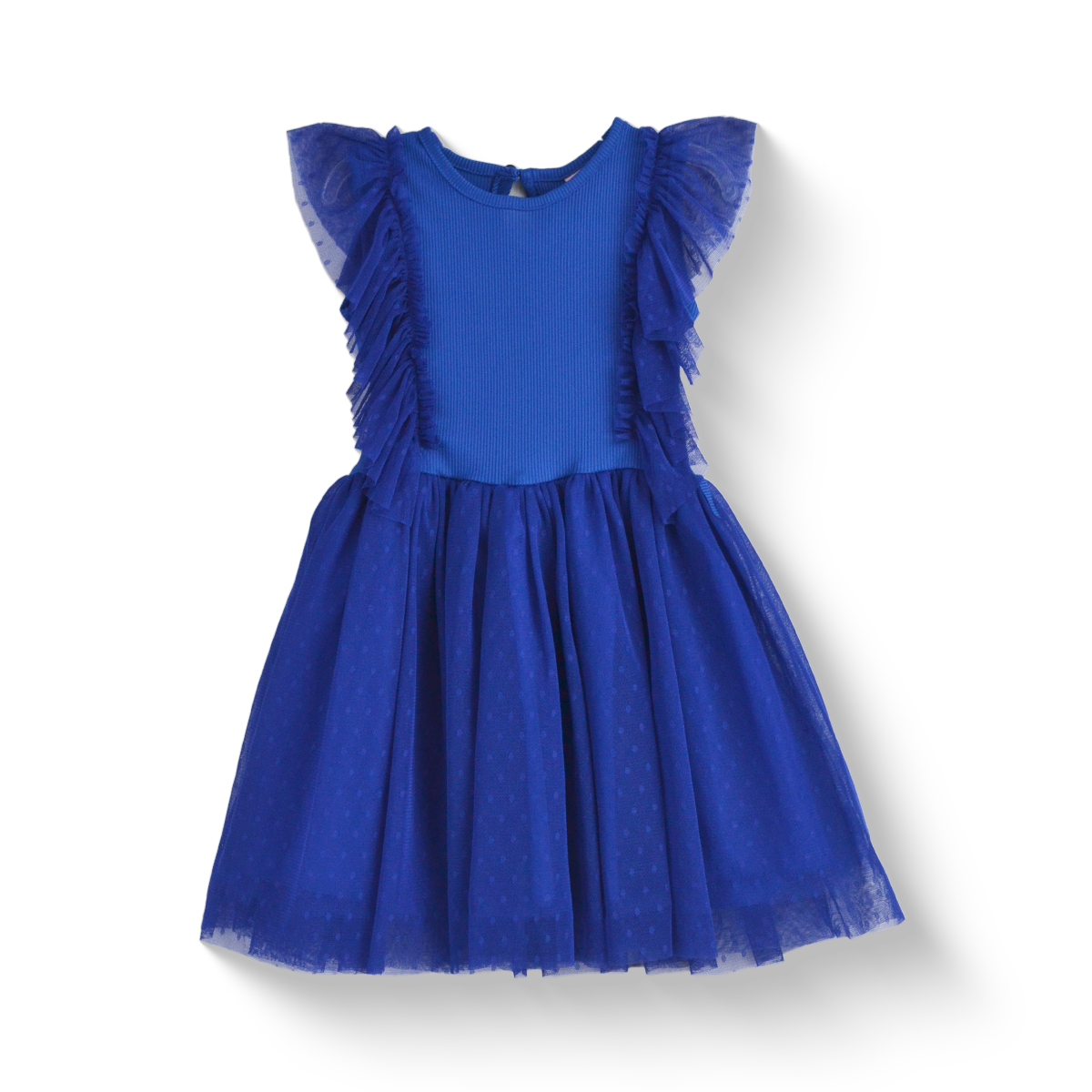 Vestido con olanes y falda tul | VEBB0142D | tallas 1-2-3