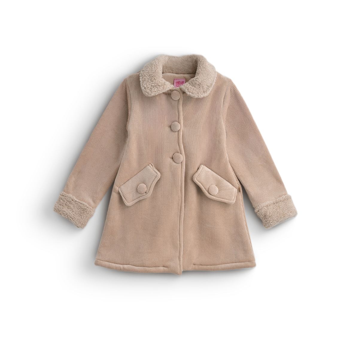Abrigo afelpado con borrega a rayas Niña Flory ABNI0013