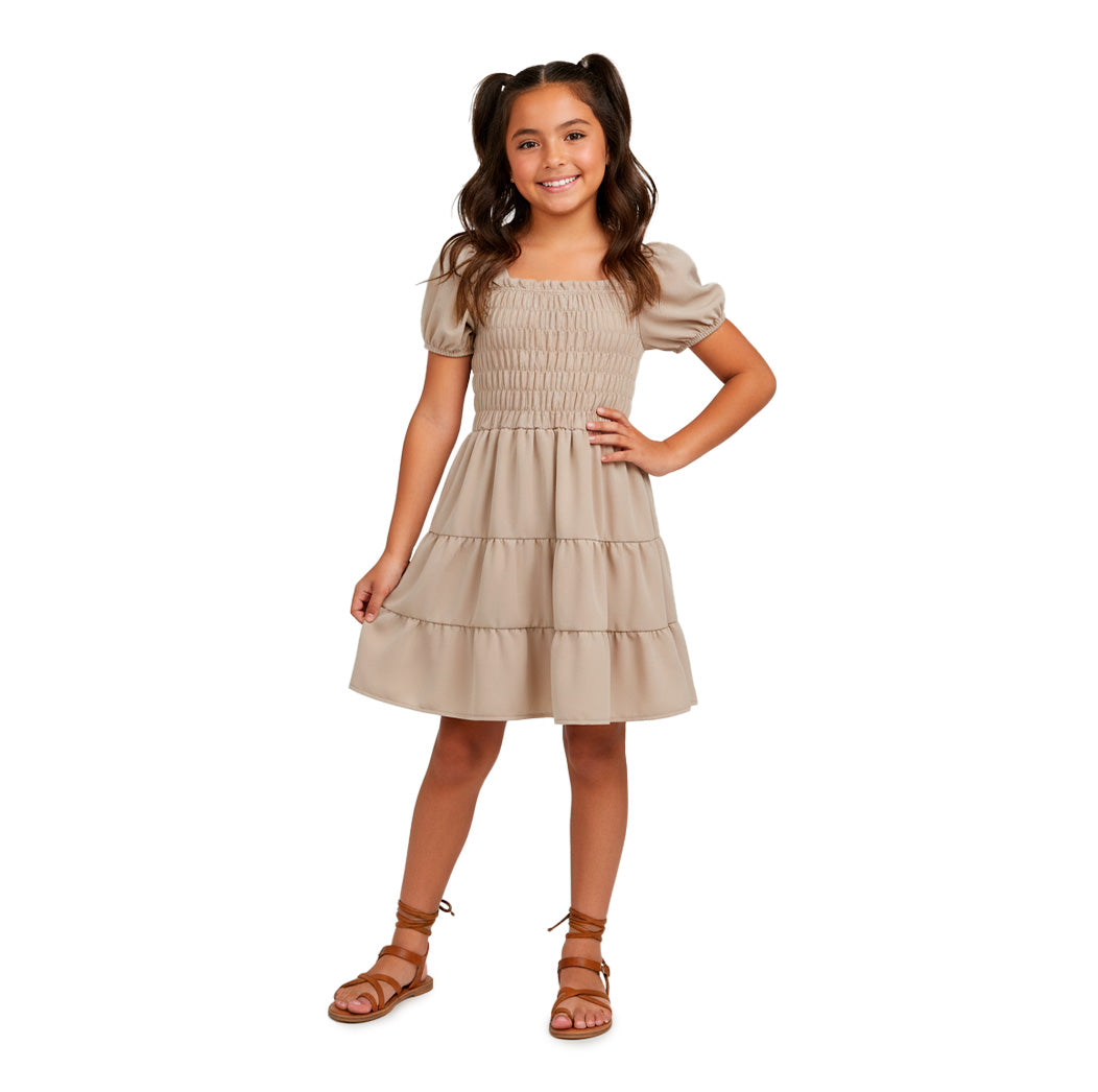 Vestido con manga abullonada Teen VEJU0015 Flory