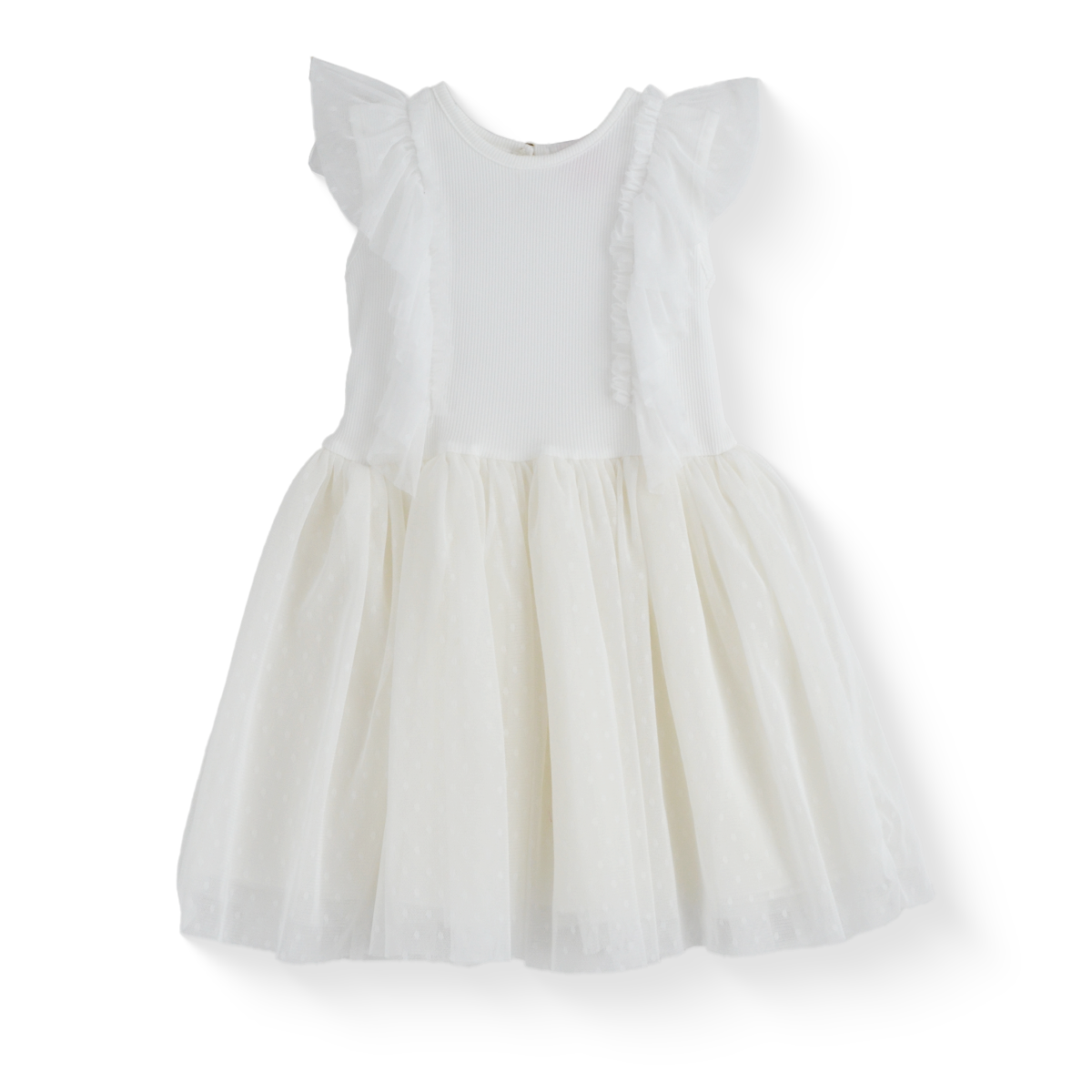 Vestido con olanes y falda tul | VEBB0142D | tallas 1-2-3