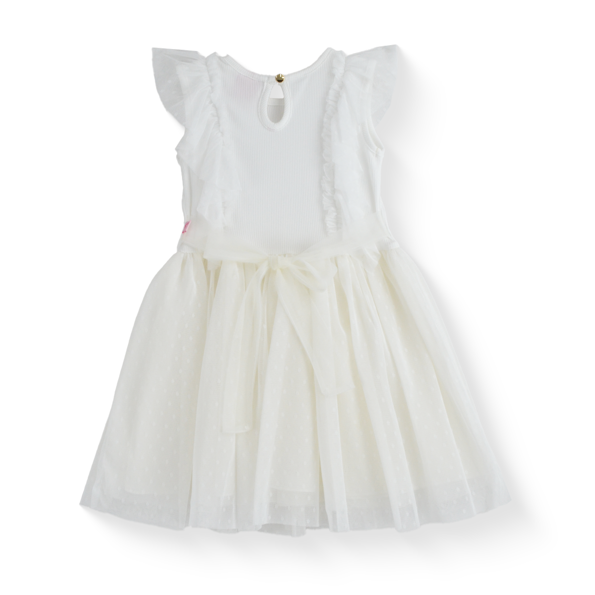 Vestido con olanes y falda tul | VEBB0142D | tallas 1-2-3