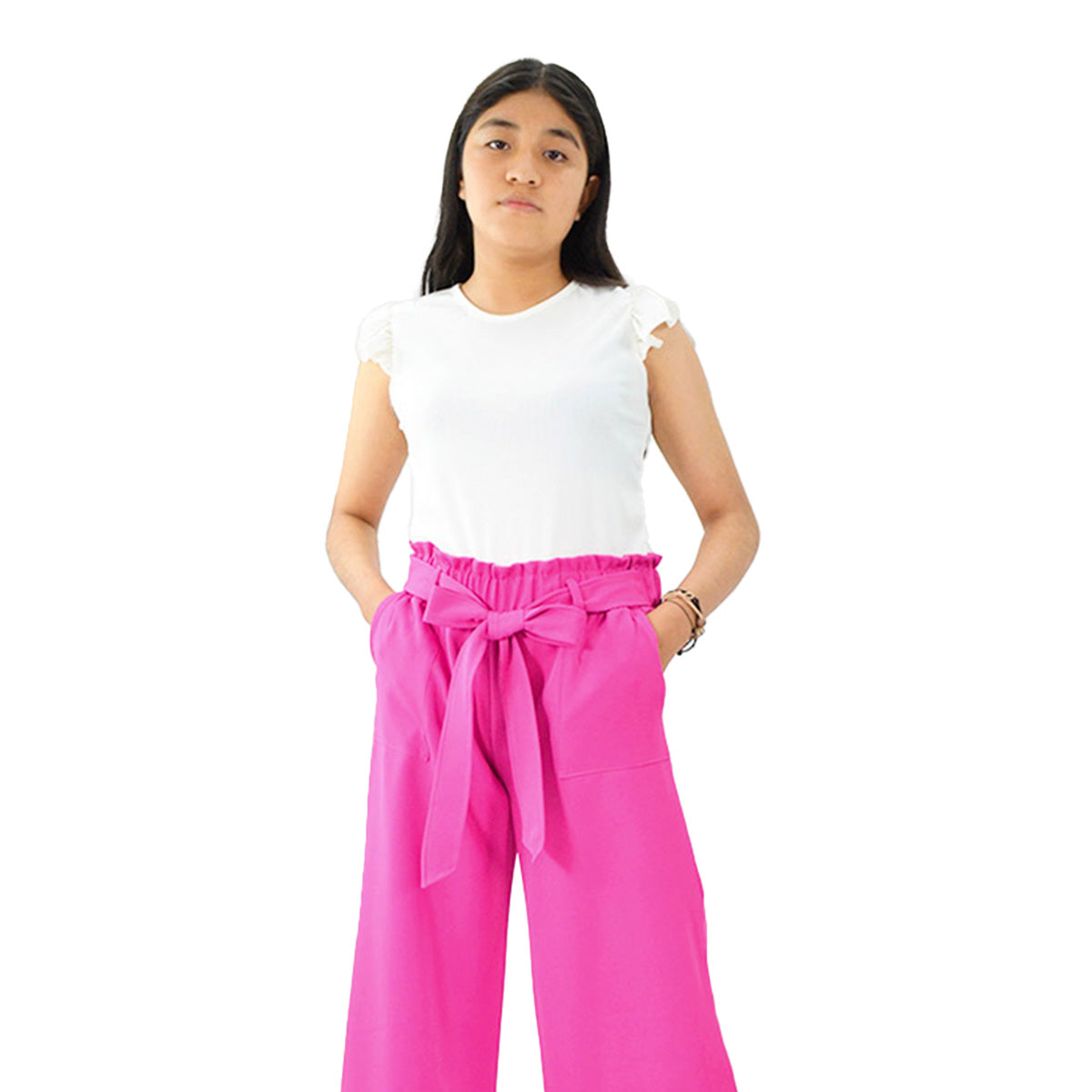 Conjunto blusa pantalón con moño juvenil FLORY COJU0002