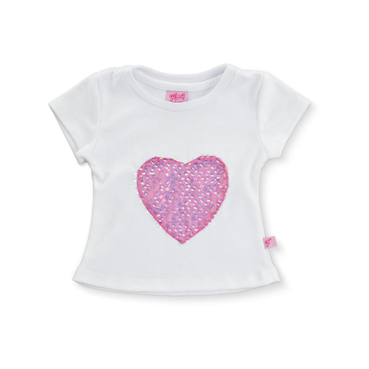 Playera básica con corazón para niña FLORY PLNI0001