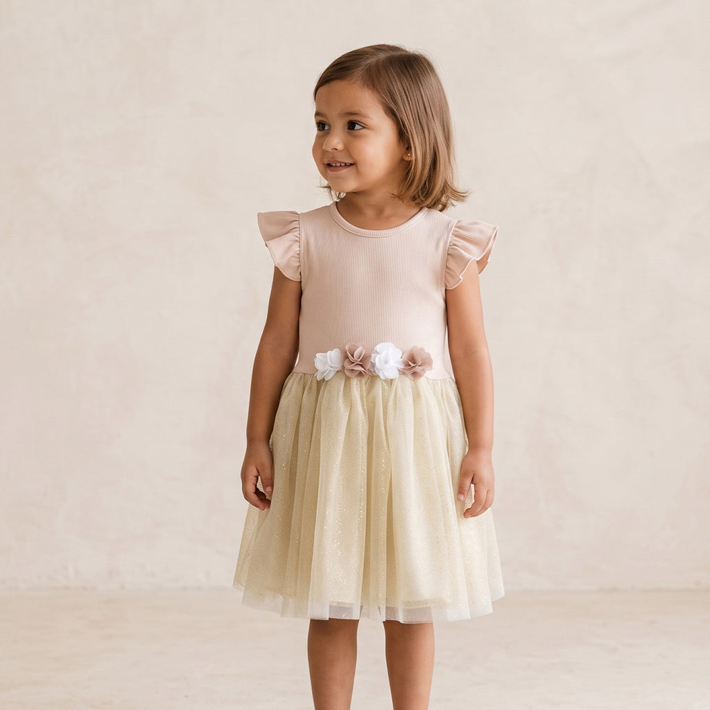 Vestido rib con manga mariposa • 1 a 3 años • Natali 16
