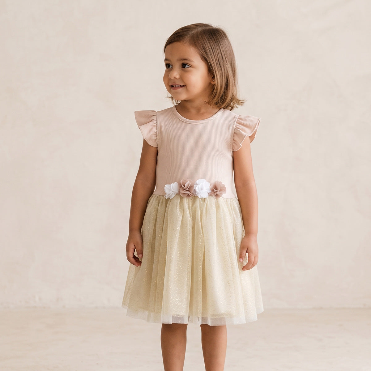 Vestido rib con manga mariposa • 1 a 3 años • Natali 16