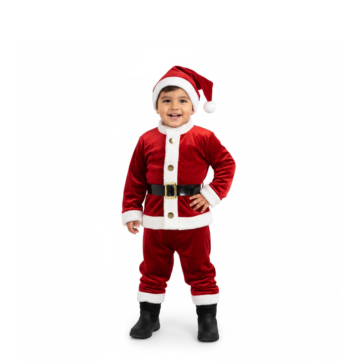 Conjunto navideño de pantalón y abrigo con gorro Bebé CONB0003