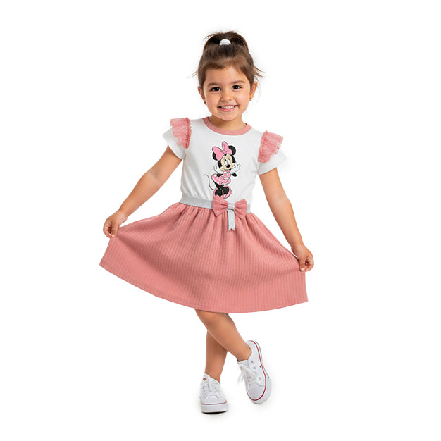 Vestido casual con personaje de Ratoncita Bebé VEBB0132P03 Kidus