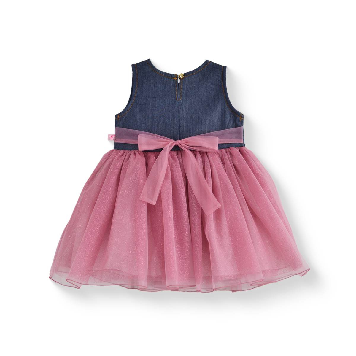 Vestido de mezclilla con carteras y tul • 1 a 3 años • Saori 3