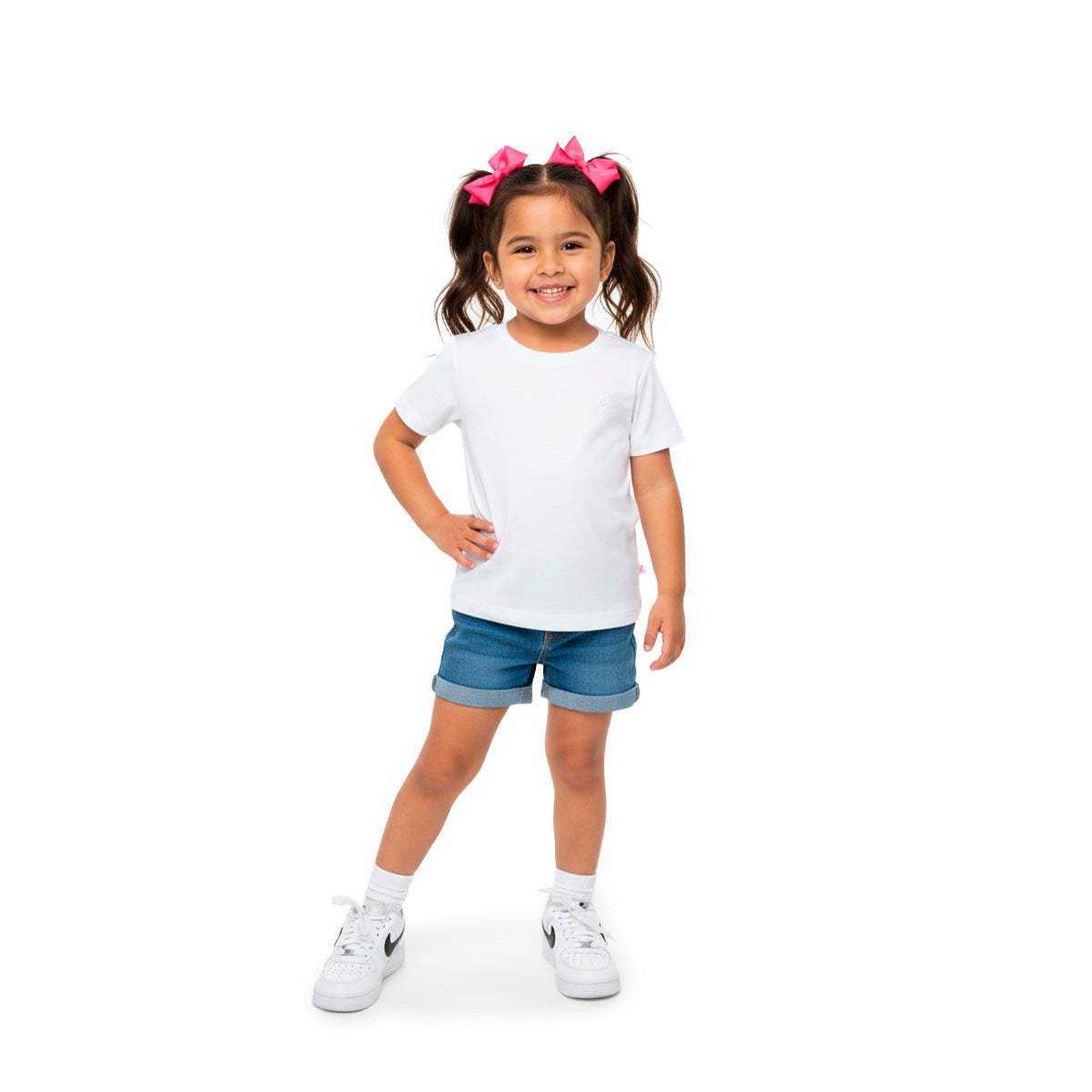 Playera basica de algodón para niña Flory PLNI0002