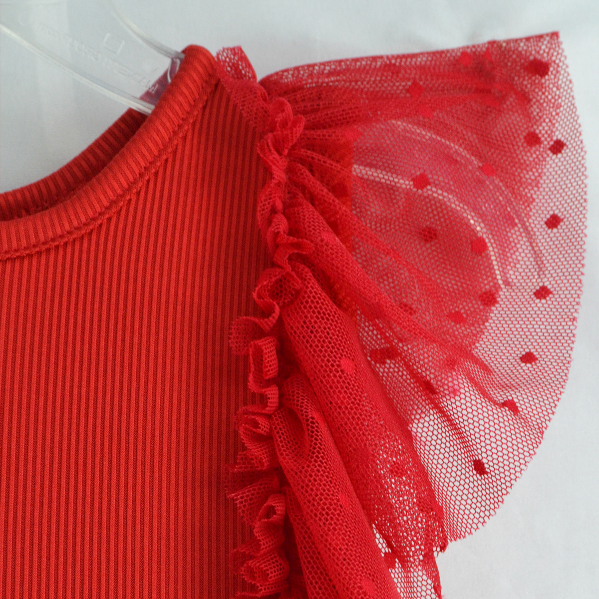 Vestido con olanes y falda tul | VEBB0142D | tallas 1-2-3