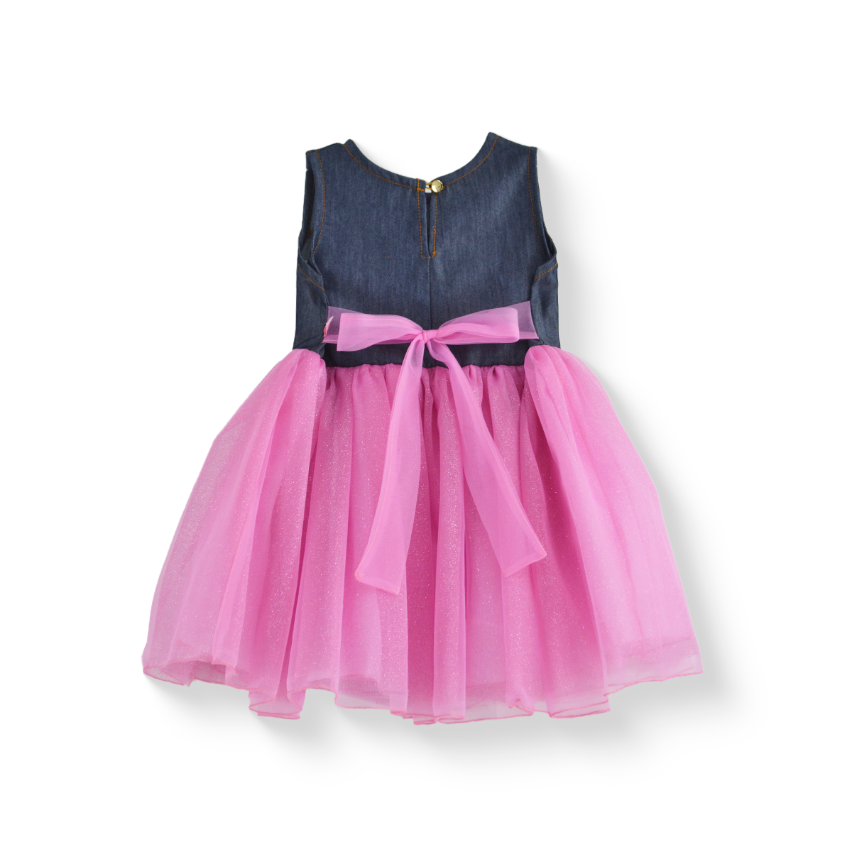 Vestido de mezclilla con carteras y tul • 1 a 3 años • Saori 3