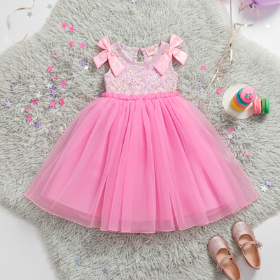 Vestido floreado con tul • NATALI 20 •  tallas 1-2-3 • VEBB0141A
