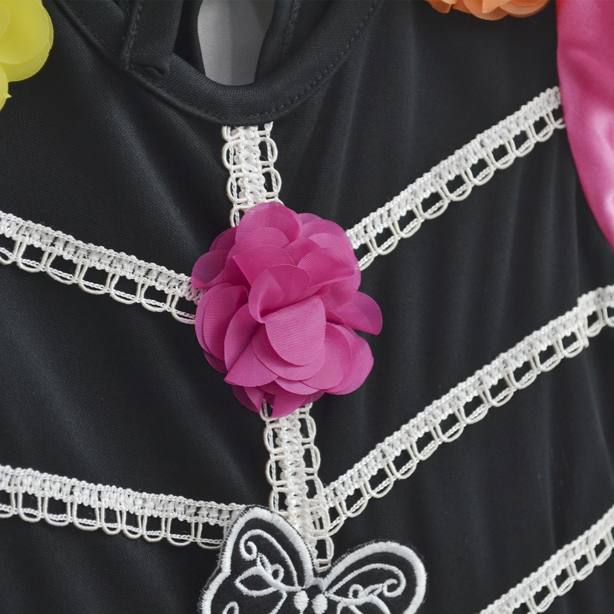 Vestido de Catrina con olanes Multicolor Bebé Flory VEBB0130