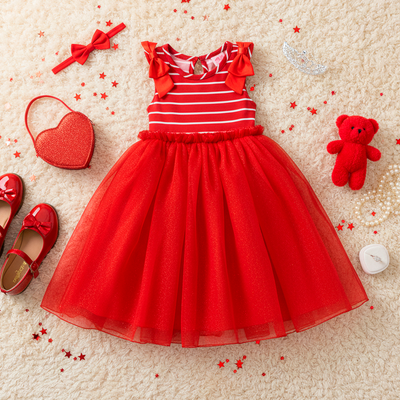 Vestido rayado con tul • NATALI 20 •  tallas 1-2-3 • VEBB0141B