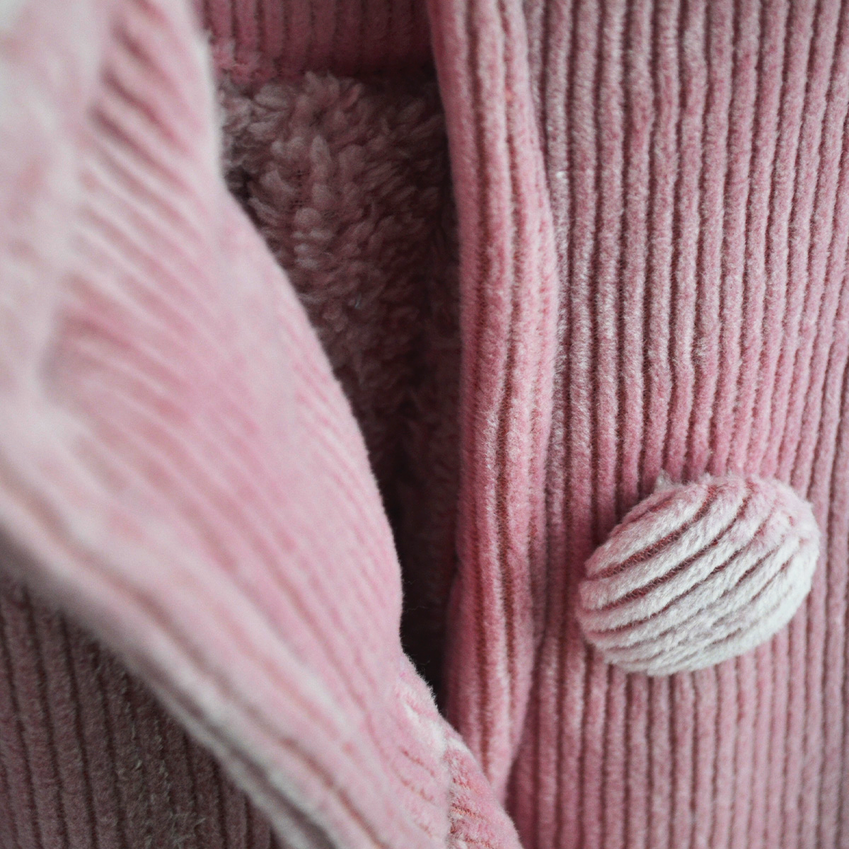 Abrigo afelpado con borrega a rayas Niña Flory ABNI0013