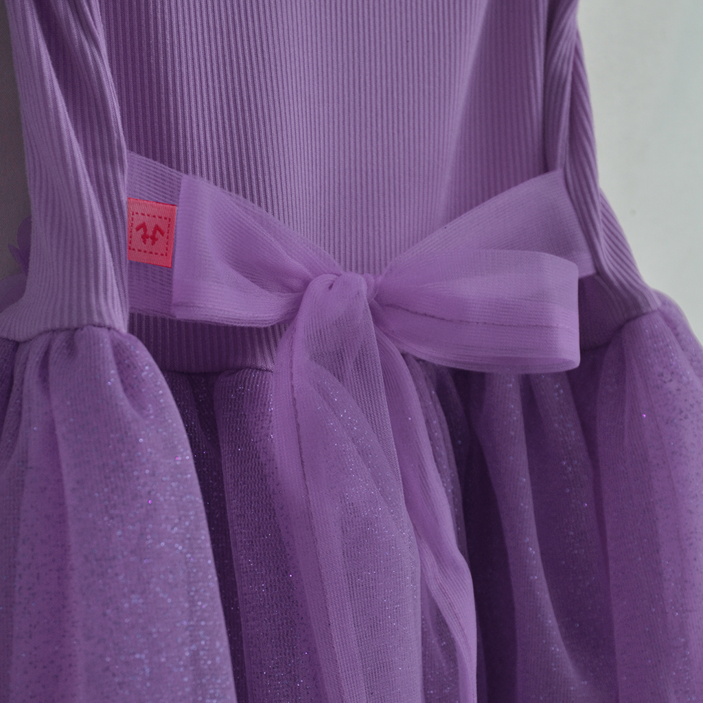 Vestido rib con manga mariposa y falda | VEBB0106 | tallas 1-2-3