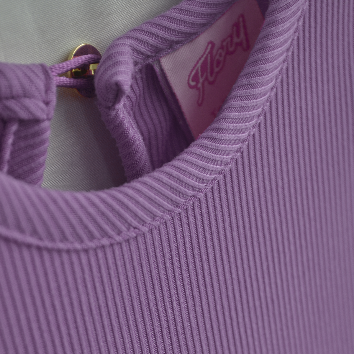 Vestido rib con manga mariposa y falda bebé Flory VEBB0106