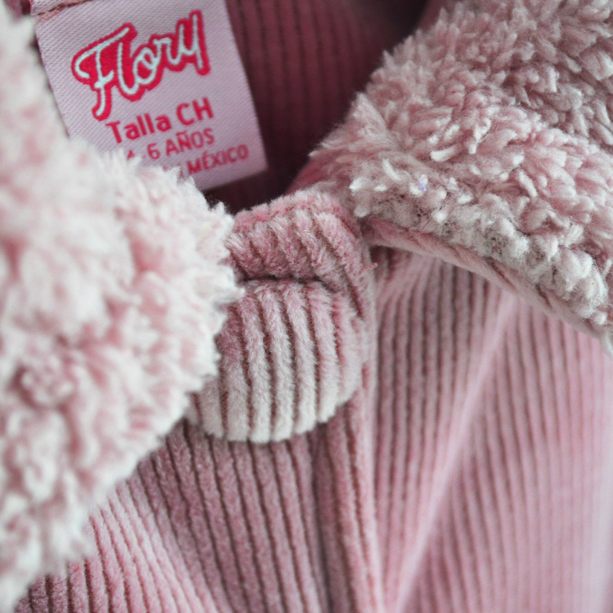 Abrigo afelpado con borrega a rayas Niña Flory ABNI0013