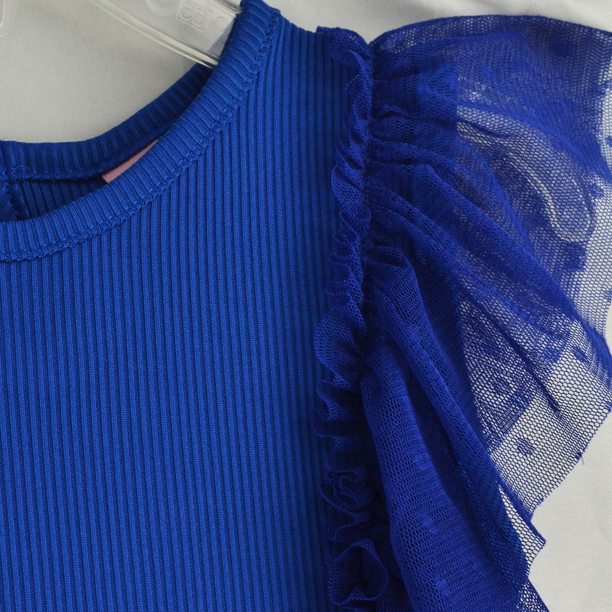 Vestido con olanes y falda tul | VEBB0142D | tallas 1-2-3