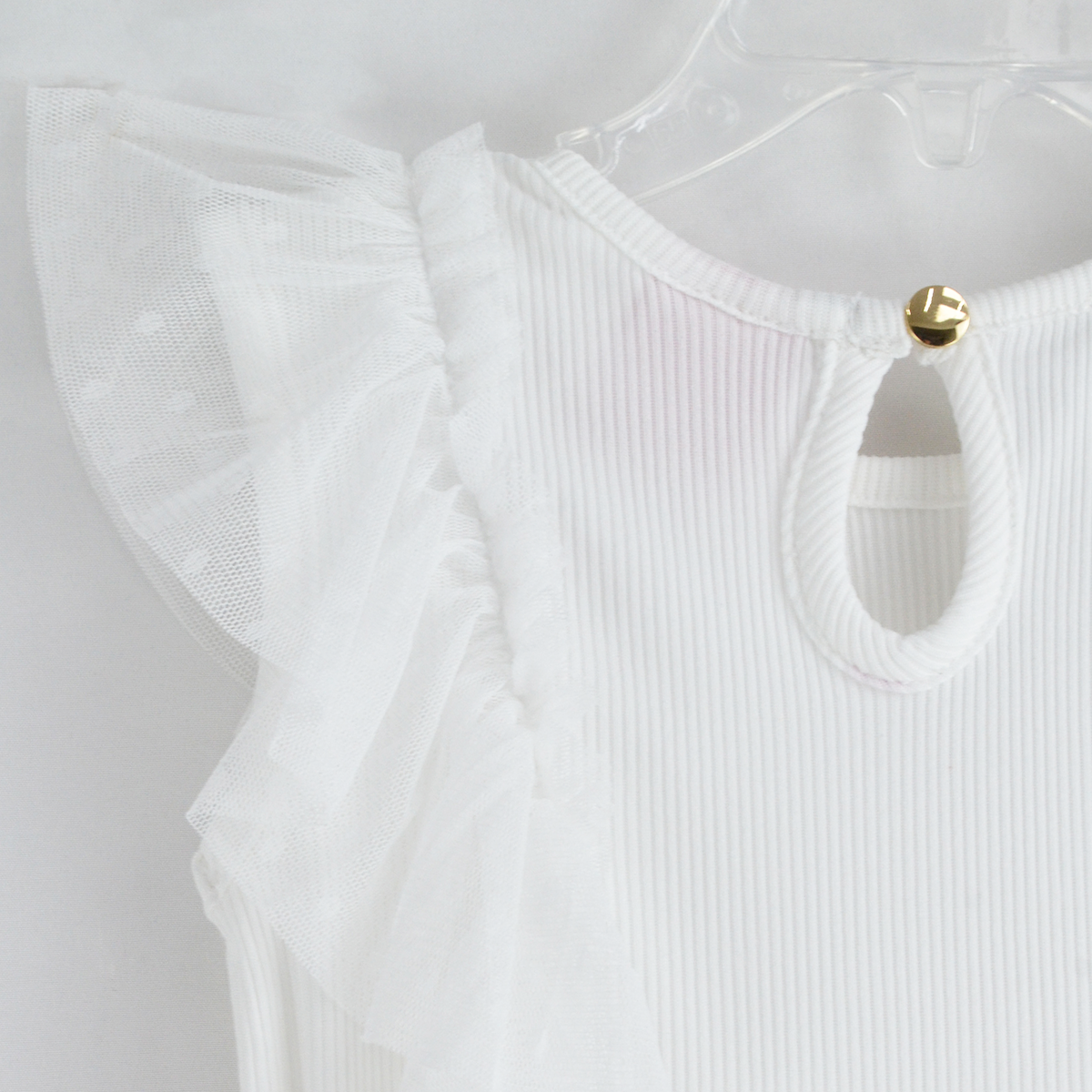 Vestido con olanes y falda tul | VEBB0142D | tallas 1-2-3